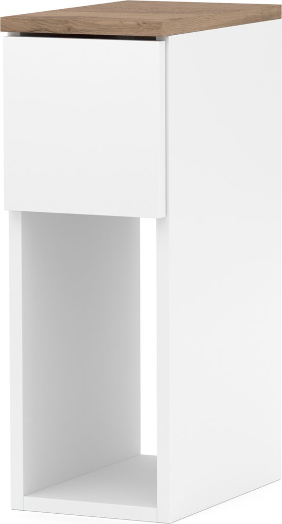 Nachttisch 20x55x30cm - Nachttischschrank für Schlafzimmer - Nachtkommode mit Schubladen - Beistellschrank - Schlafzimmer Nachttisch Weiß Eichenp...