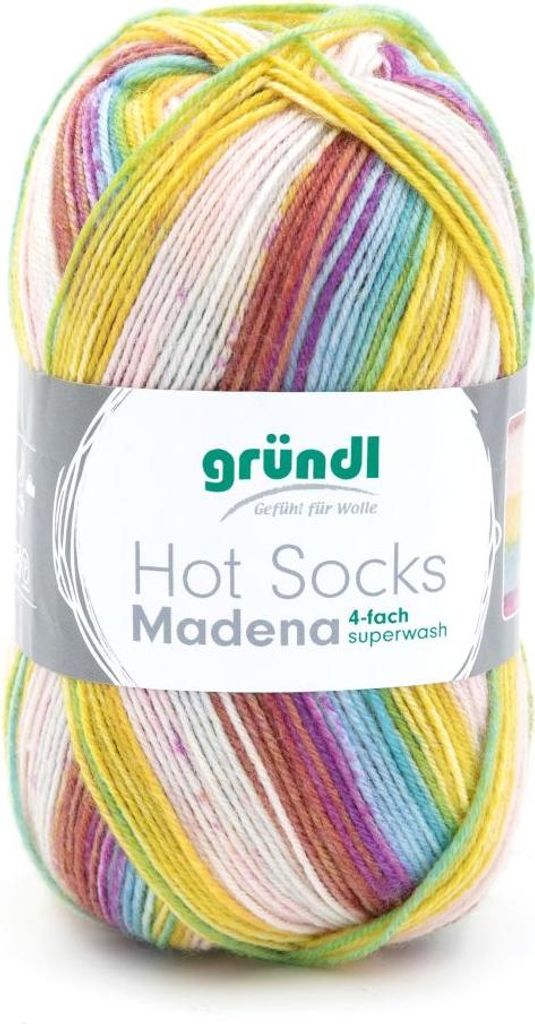 Gründl Hot Socks Madena,4-fach,Sockenwolle,75% Schurwolle/25% Polyamid, 01 caribean-summer