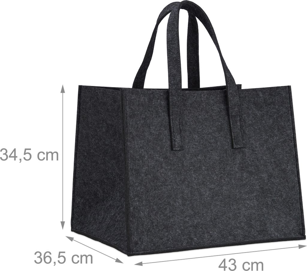 relaxdays Kaminholztasche 50,0 l anthrazit 43,0 x 36,5 x Produktbild 4