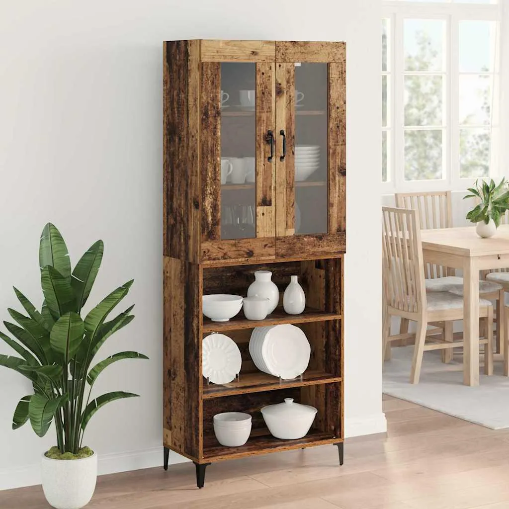 Vetrina Alta vidaXL Legno Recupero 69.5x34x180cm | Mobile Multiuso - 4