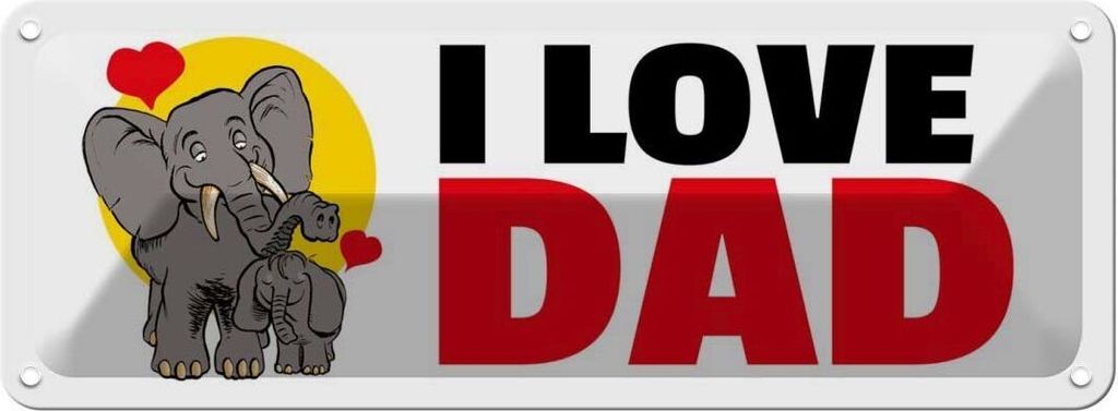 vianmo Blechschild 10x27 cm I Love DAD Männer Frauen Spruch Zitat