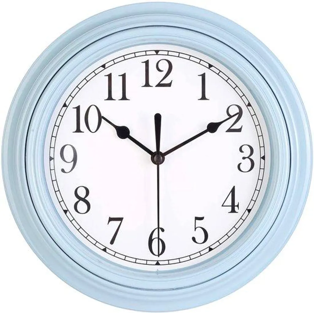Horloge murale rétro 9 pouces bleu clair pour bureau et chambre - 23cm