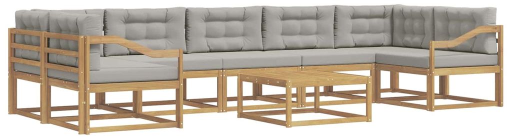 vidaXL Outdoor-Sofagarnitur mit Kissen 6 pcs Weiß und Hellgrau