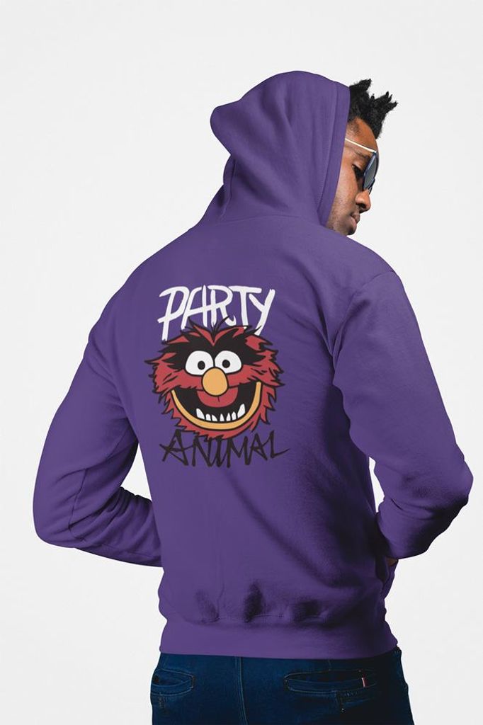 D&B Uni Hoodie ZIPMO00095 Party Animal Lila-Größe 3XL