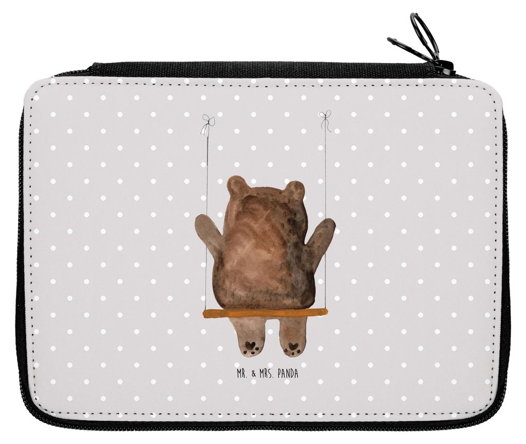 Mr. & Mrs. Panda Etui Bär Schaukel - Grau Pastell - Geschenk, Verlust Trauer Trauergeschenk Traurig Trösten Trost Liebeskummer Liebe Verliebt, Sc...