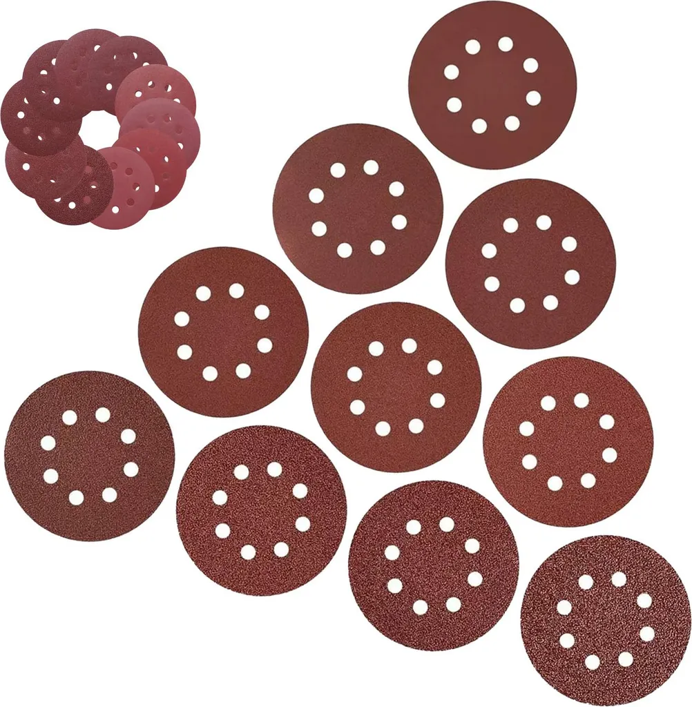 Disques de ponçage 8 trous auto-agrippants, 5 grains différents