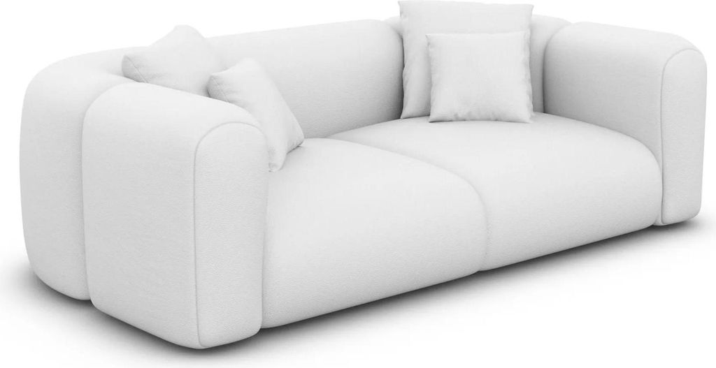 Kunstleder 2-Sitzer Couch Belio Weiß