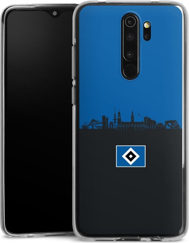 DeinDesign Handyhülle für Xiaomi Redmi Note 8 Pro Silikon Hülle Case Smartphone Schutzhülle HSV Hamburg Skyline
