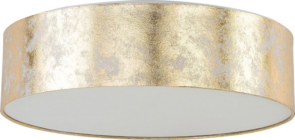 BELIANI Deckenleuchte Gold Stoffschirm rund flach ø45 cm Trommelform Moderne Deckenlampe