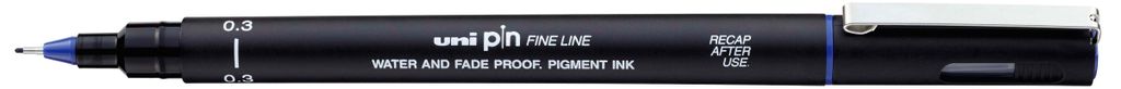 Uni-Ball - Fineliner Pin 0,3mm blau | 12 Stück