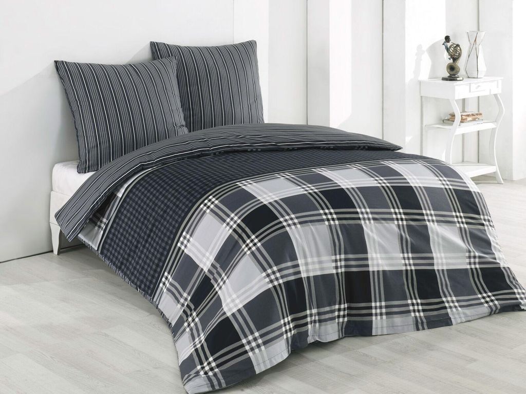 Bettwäsche 100% Baumwolle Renforce Bettbezug Garnitur Set 200x200 / 200x220, Auswahl:8 Ramos, Größe:200x220 + 2x(80x80)
