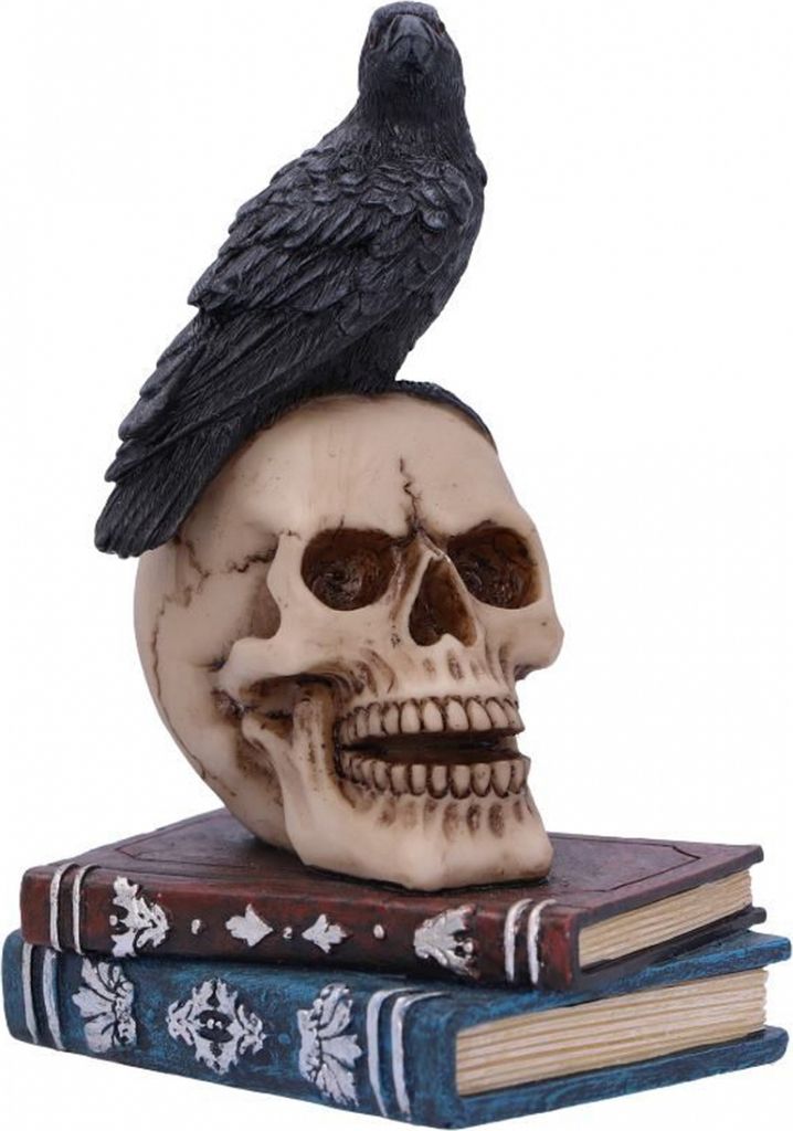 Raven's Spell Rabe auf Totenkopf Gothic Dekofigur 10cm