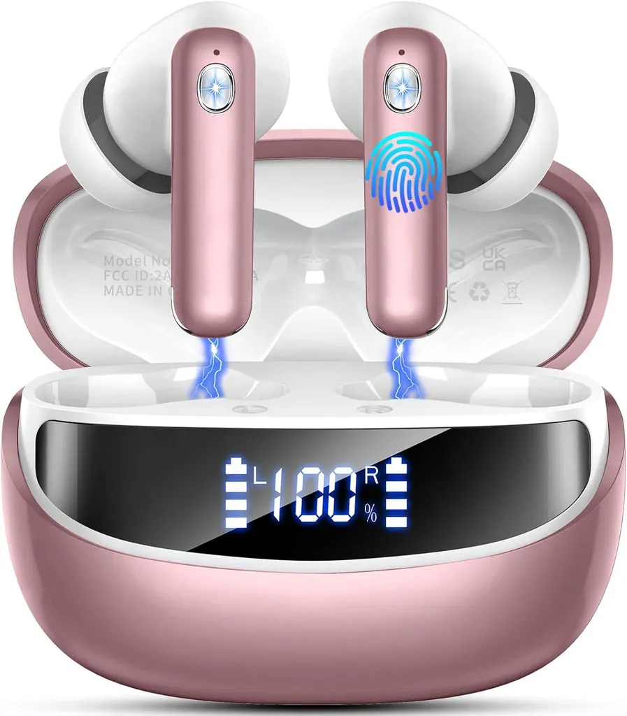 In-Ear-Kopfhörer Kabellos Bluetooth, 41 Std Spielzeit In Ear Kopfhörer mit ENC Noise Cancelling Mics, Wasserdicht Kabellose Kopfhörer