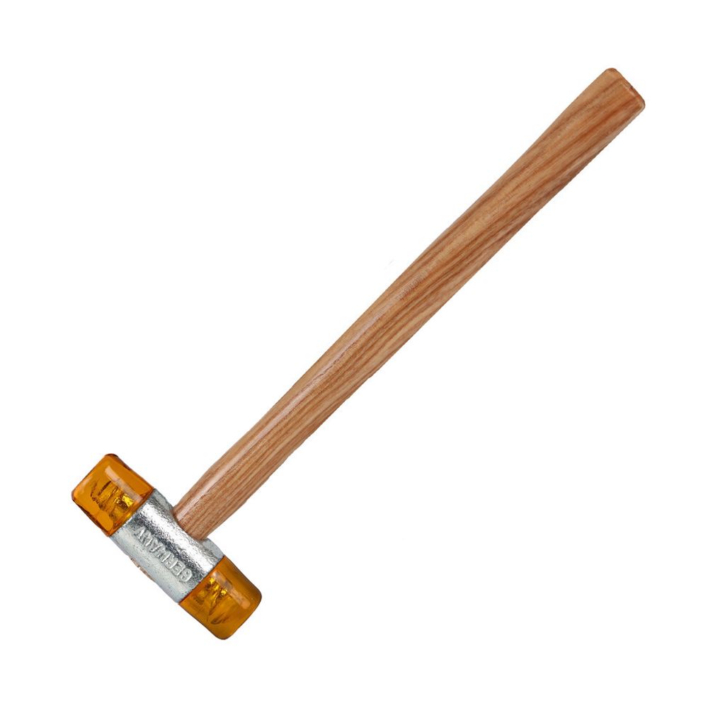 Dönges Kunststoffhammer mit lackiertem Eschenstiel, 27 mm, Gelb (Gummihammer)