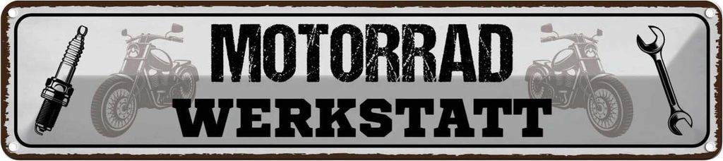 vianmo Blechschild 10x46 cm Motorrad Werkstatt Werkzeug Auto Garage