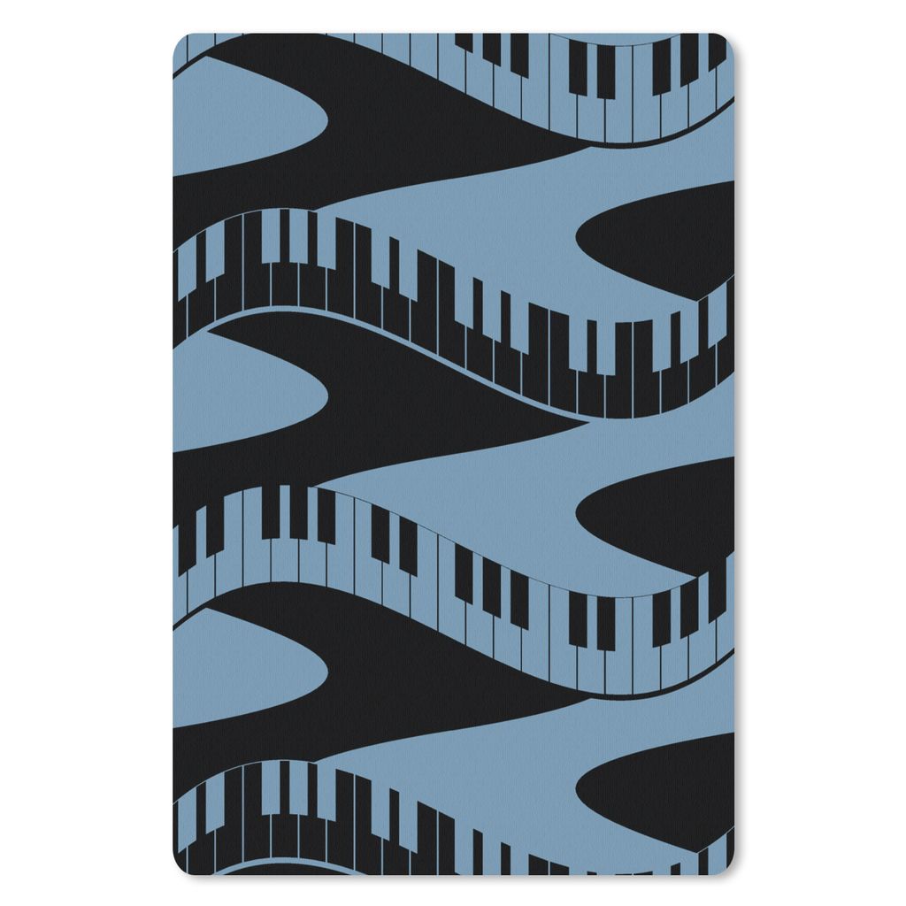 MuchoWow Mauspad Mousepad Muster - Klavier - Blau - Jahre 20s 18x27 cm - Mousepads - Maus Mat - Pad - Mausunterlage