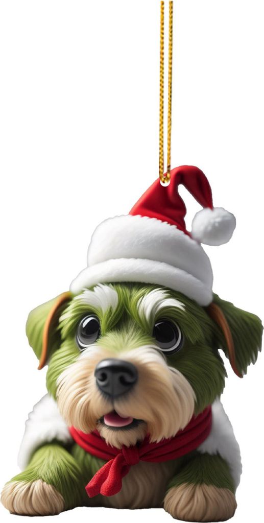 1/9 Stücke Weihnachten Grünes Haar Hund Dekoration Wiederverwendbare Urlaub Dekor Weihnachten Baum Welpen Tier Hängen Ornament Anhänger Party l...