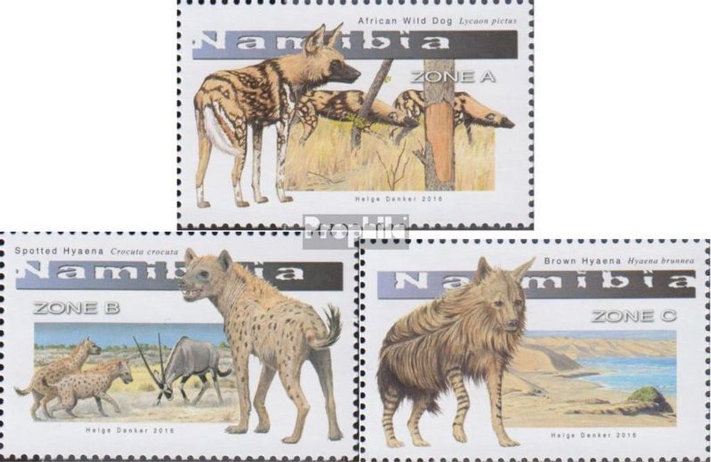 Briefmarken Namibia - Südwestafrika 2016 Mi 1549-1551 (kompl.Ausg.) postfrisch Raubtiere