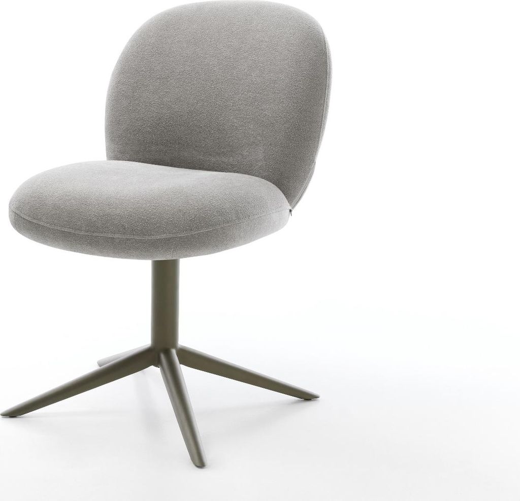 DELIFE Drehstuhl Nube-Flex Strukturstoff Soft Grau Fußkreuz Effektfinish Titan 360° drehbar Wippfunktion Taschenfederkern