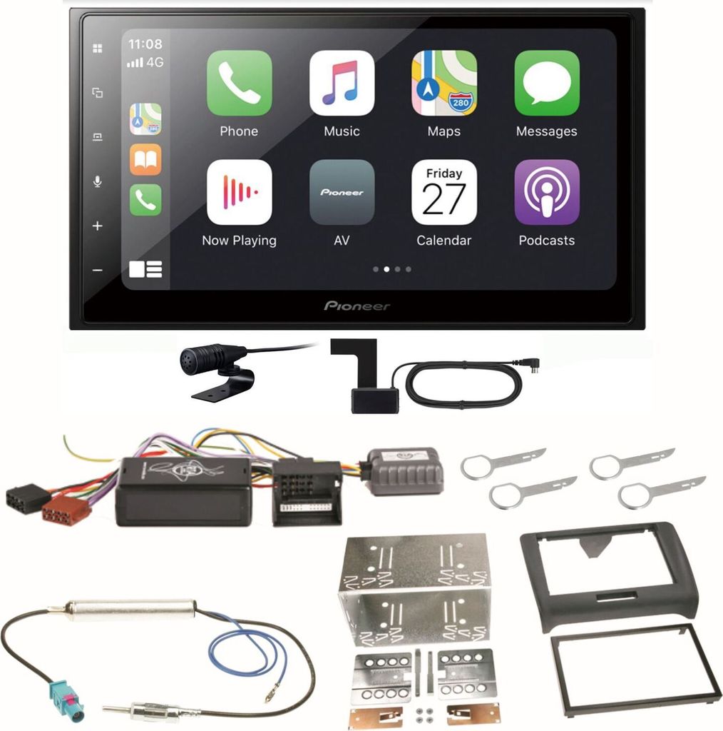 Pioneer SPH-DA250DAB Bluetooth USB Digitalradio MP3 Einbauset für Audi TT 8J