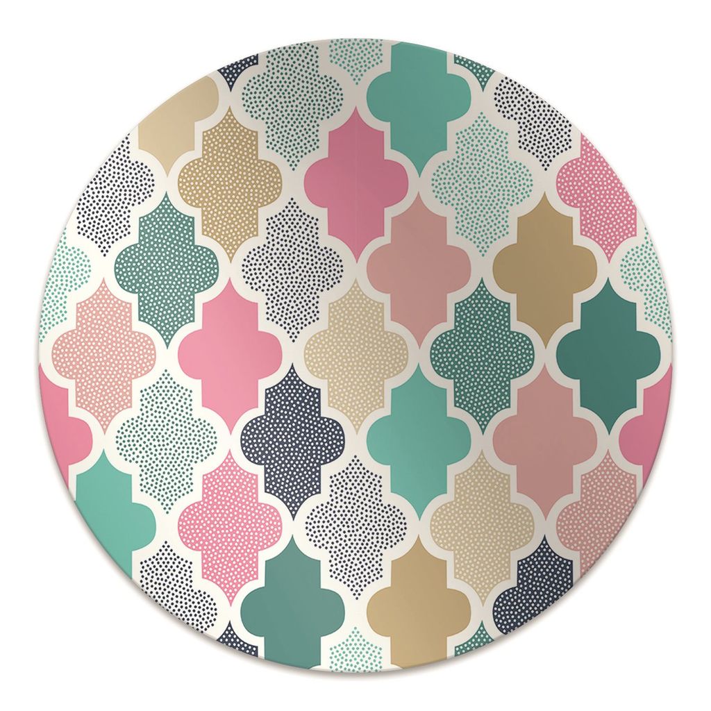 Rundmatte - Stuhlunterlage Bürostuhlunterlage - Rund Ø 100 cm - Bodenmatte - Fußmatte - Buntes Muster