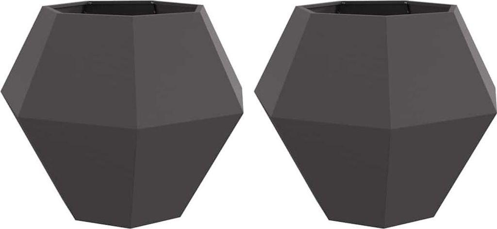vidaXL Pflanzkübel 2 pcs Schwarz 100 x 100 x 80 cm Stahl