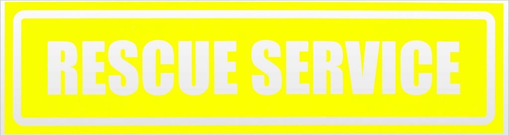 Kiwistar Rescue Service invertiert Magnetschild Schild magnetisch - 45cm Neongelb - Magnetfolie für Auto PKW Kfz