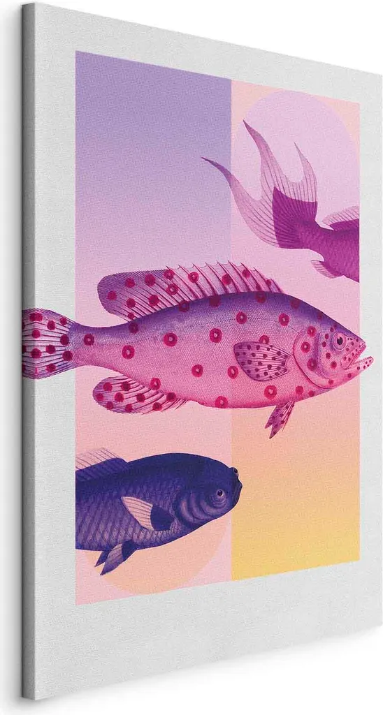 Quadro Astratto Pesce Stilizzato 80x120 - Decorazione Parete Moderna