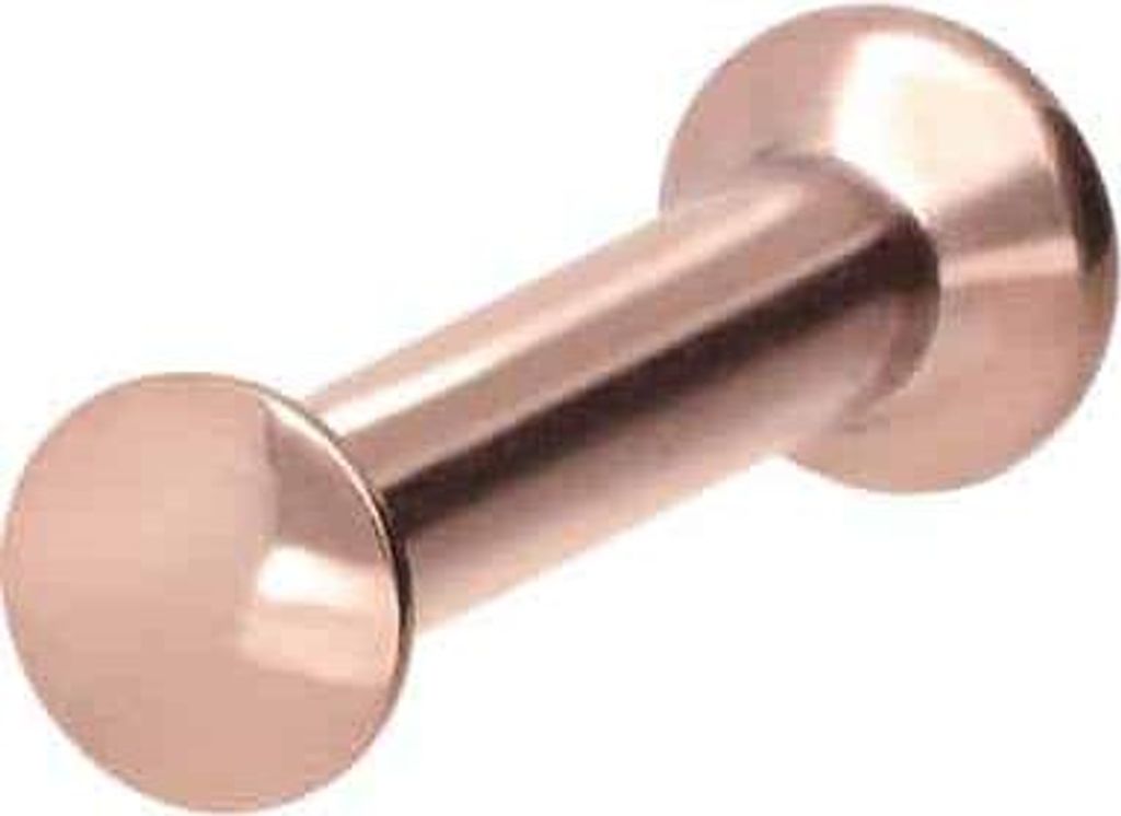 Ohrpiercing, Nasenpiercing Chirurgenstahl Triple Piercing Mini Labret mit Innengewinde FLAT-DISC RoséGold Stablänge: 6mm | Discgröße: 2mm
