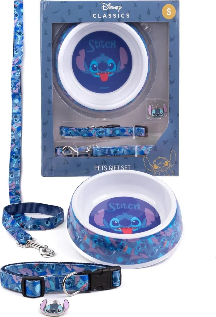 Lilo & Stitch Collare Cane M Blu NS7167 | Kit 4 Pezzi Disney Originale