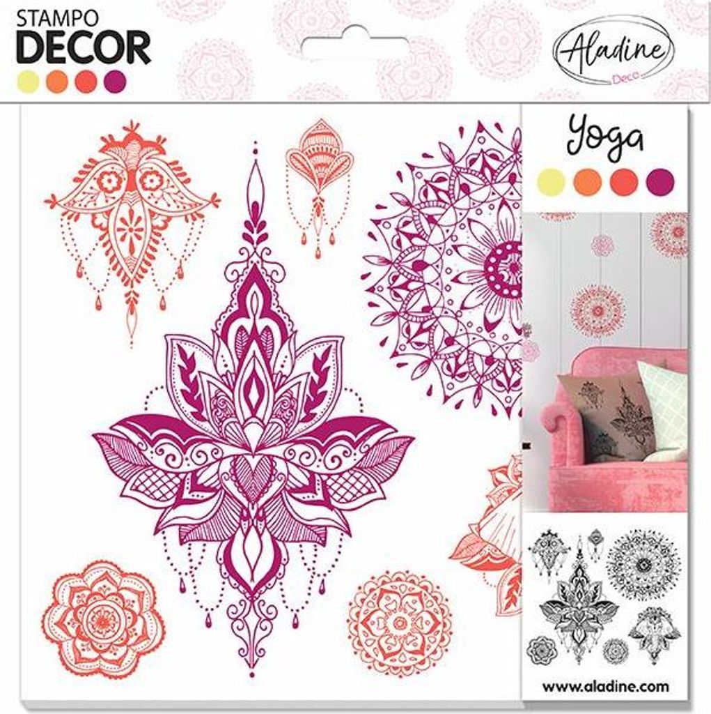Aladine kreative Stempel Yoga Achtsamkeit Dekorationsset Schaumstoff