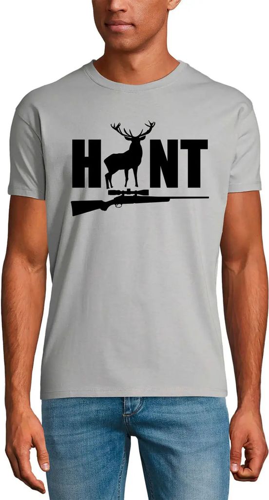 Herren Grafik T-Shirt Jagd auf Hirsche mit der Büchse – Hunt Rifle Deer Hunting – Öko-Verantwortlich Vintage Jahrgang Kurzarm Lustige Druck G...