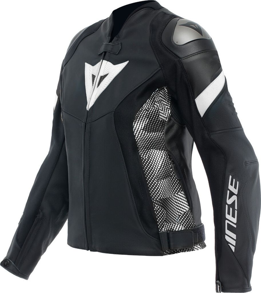 Dainese Avro 5 Damen Motorrad Lederjacke, schwarz/weiß, 38