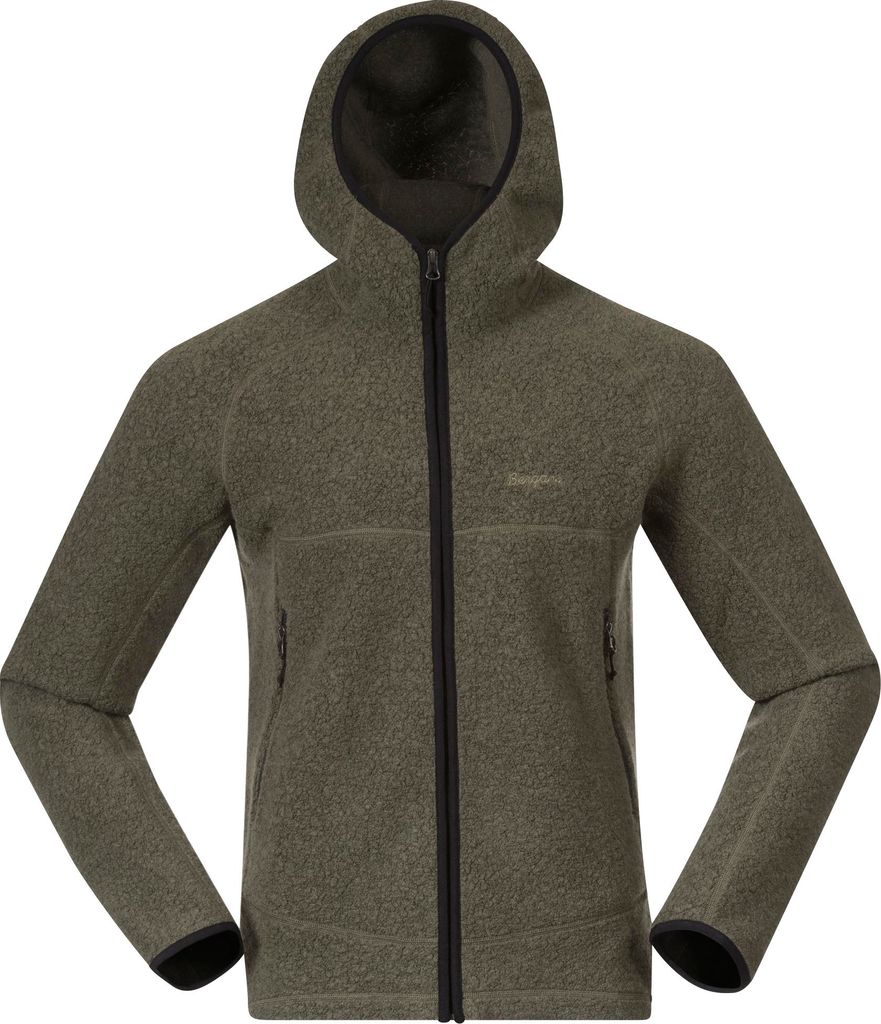Bergans Herren Vaagaa Merino Terry Midlayer Jacke Green Mud Produktbild 