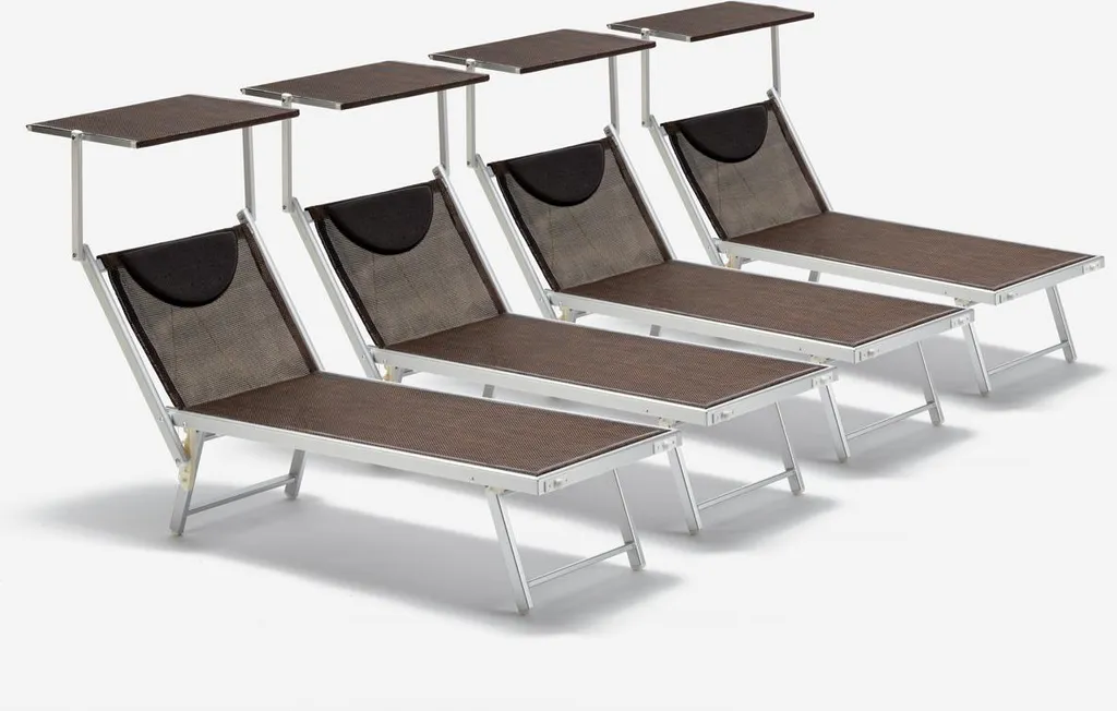 Transat de Jardin Santorini Limited Edition Chocolat pour Piscine - 4pcs