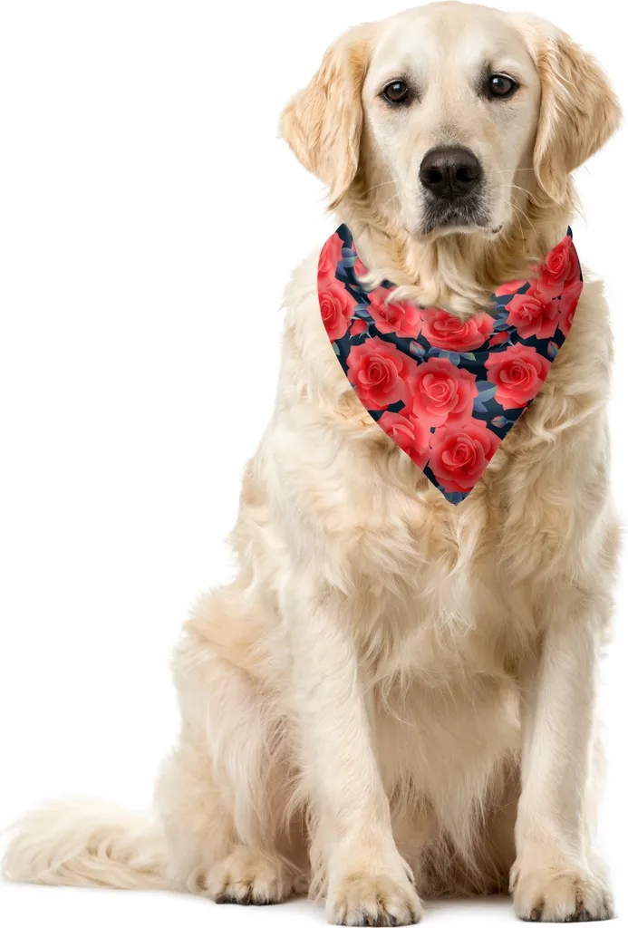 Bandana per Cani ABAKUHAUS Fiori Romantici | Idea Regalo Pet 55x55