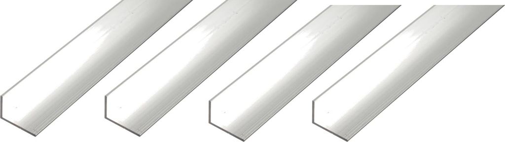 Alberts 4 x BA-Profil, Winkelprofil, Aluminium, natur, 20 x 50 x 2 mm, Länge 1 m