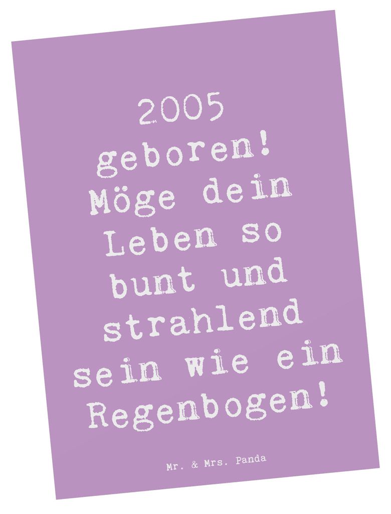 Mr. & Mrs. Panda Ansichtskarte Spruch 2005 Geburtstag Produktbild 