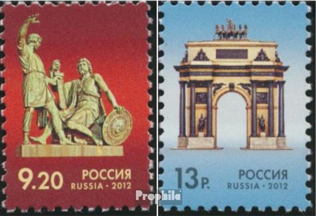 Briefmarken Russland 2012 Mi 1829-1830 (kompl.Ausg.) postfrisch Siegesdenkmäler
