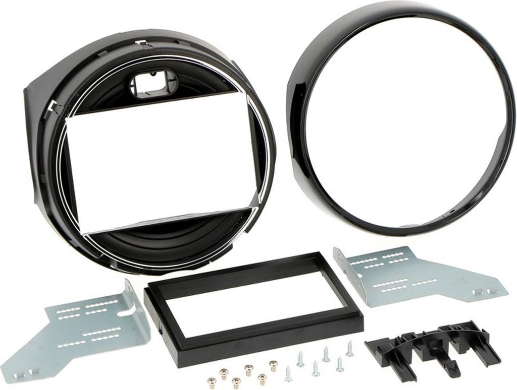 Radioblende MINI F55 F56 F57 ab 2014 2DIN piano black Installer Kit