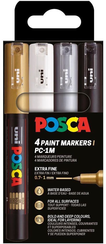 Posca 186744 POSCA Marker UNI PC-1MC 4er Set SWSG Immagine del prodotto 