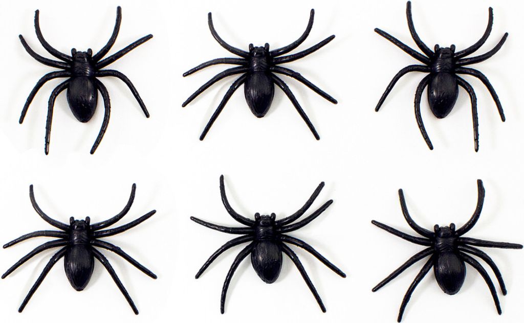 Oblique Unique 6x Spinnen groß Halloween Fasching Karneval Produktbild 