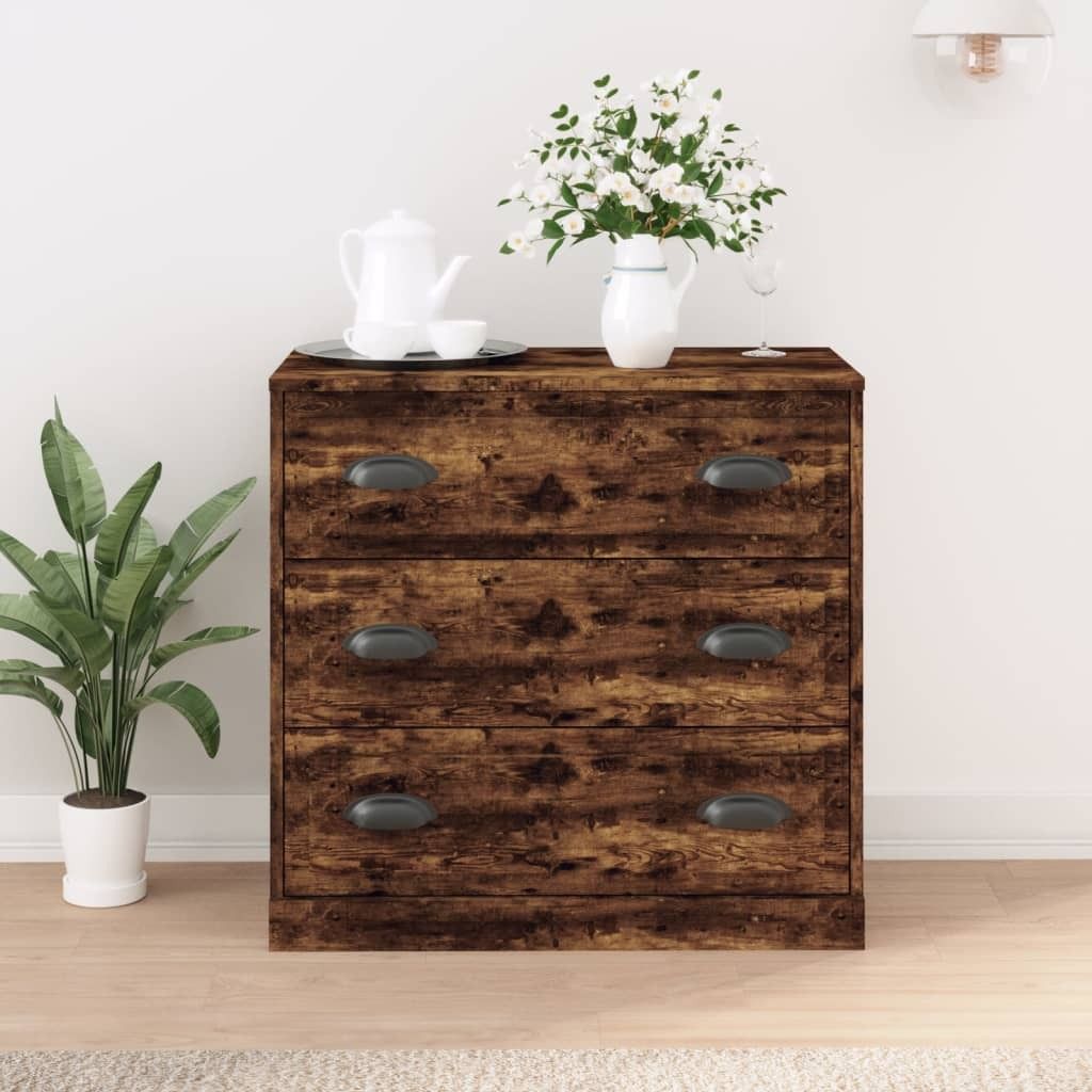 The Living Store Sideboard Räuchereiche 70x35,5x67,5 cm Holzwerkstoff