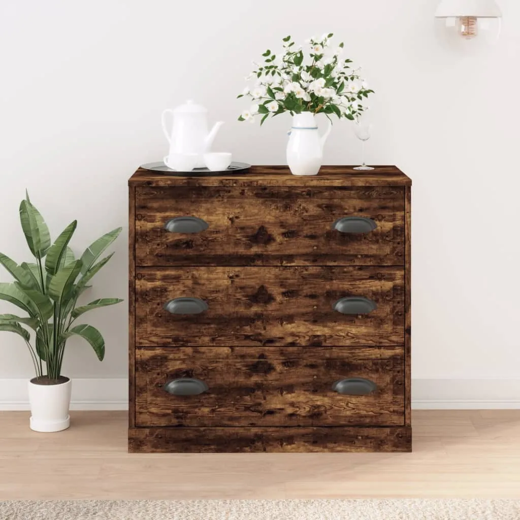Mobiletto Credenza Rovere Fumé 70x35,5x67,5 cm - Salvaspazio Legno
