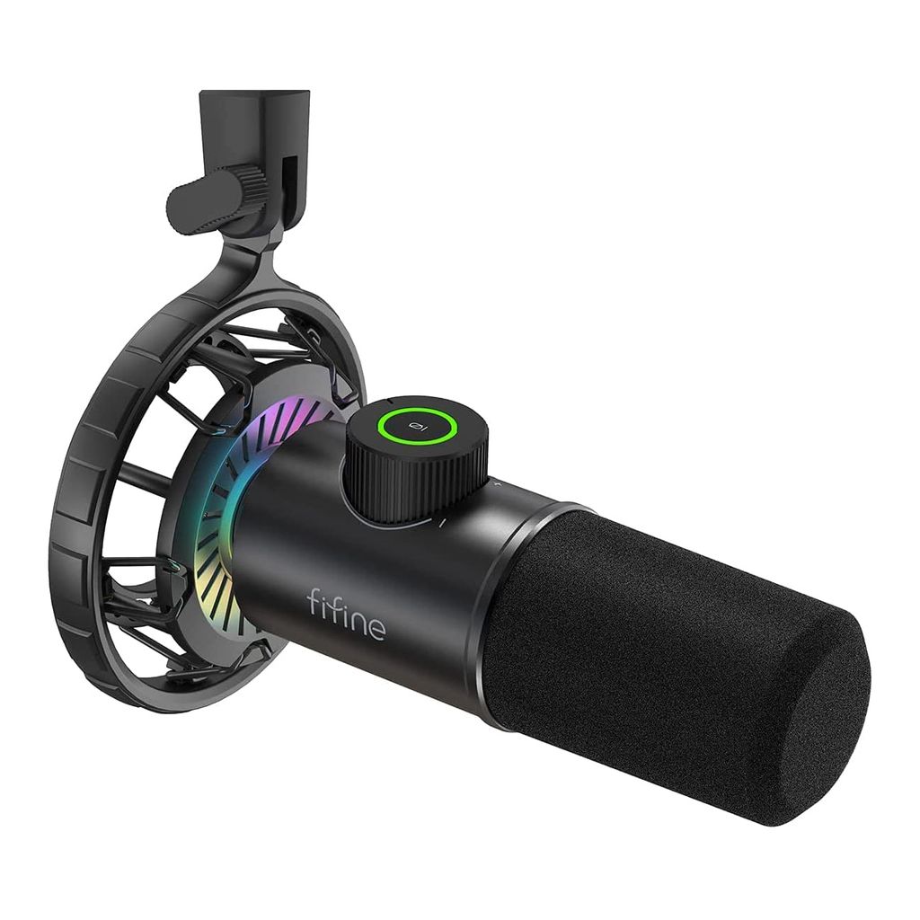FIFINE Mikrofon PC USB C,Gaming Mikrofon PS4 PS5 MAC, Dynamische Microphone RGB