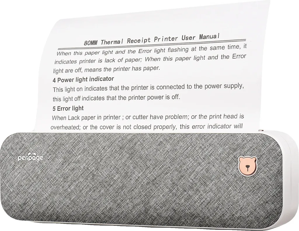Imprimante thermique de voyage PeriPage blanche pour photos et mémos