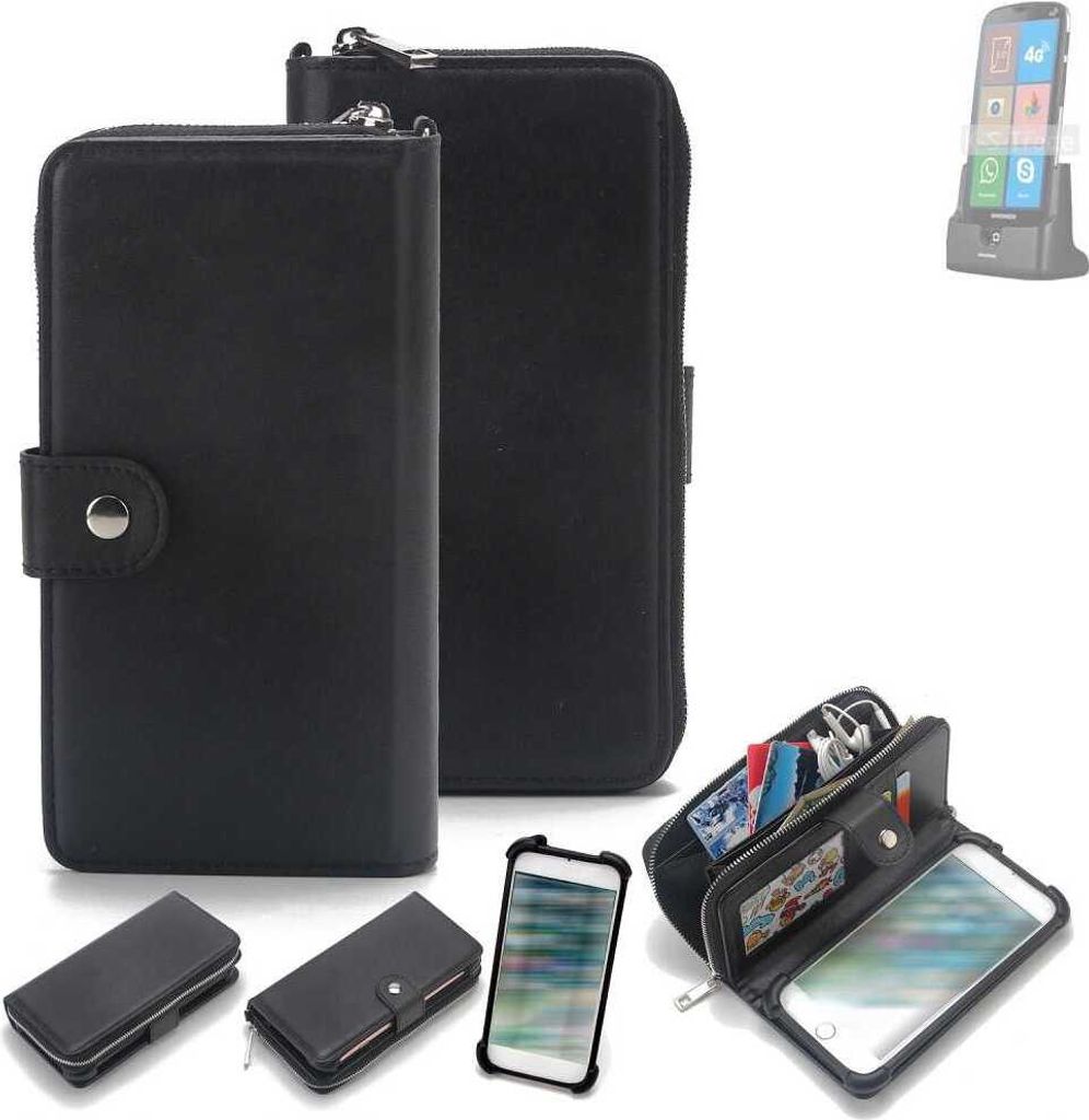 K-S-Trade 2in1 Handyhülle Schutzhülle kompatibel mit Brondi Amico Smartphone XS & Portemonnee Cover Handy Hülle Case Etui Geldbörse Wallet