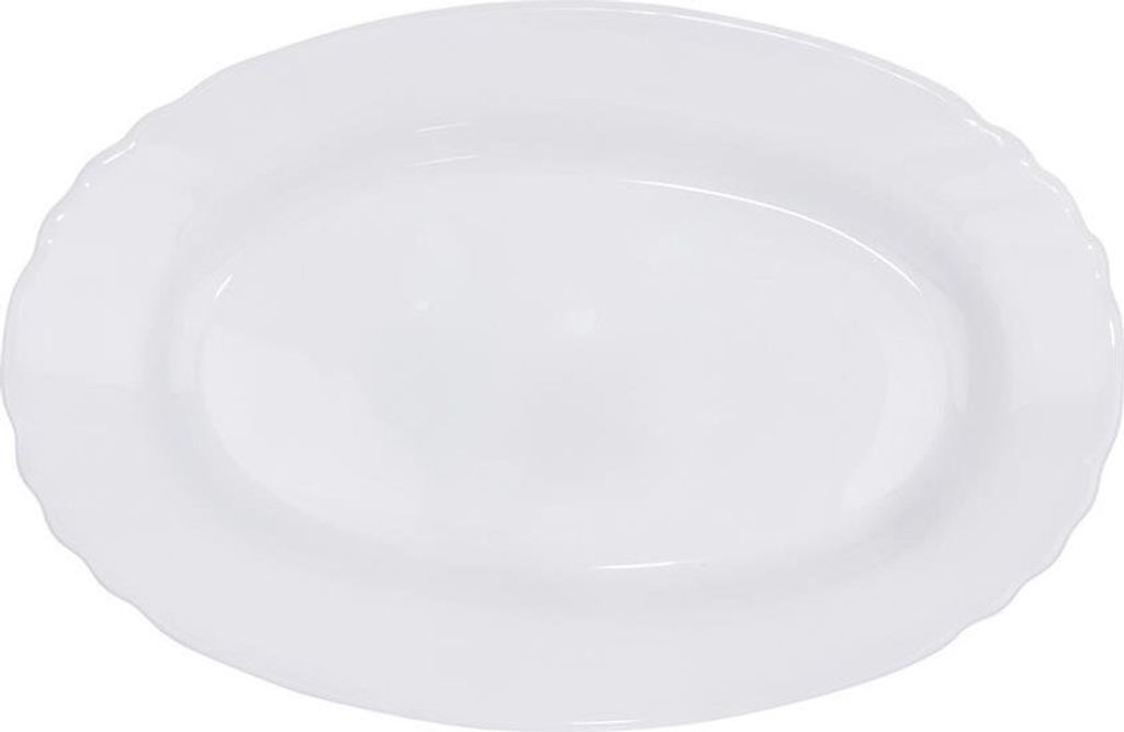 ORION Servierplatte aus Glas in WEISS oval Servierteller Produktbild 