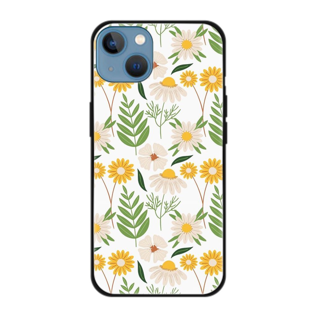 König Design Hülle kompatibel mit Apple iPhone 13 Kunststoff Soft Handyhülle - Handy Case Blumenmuster 2