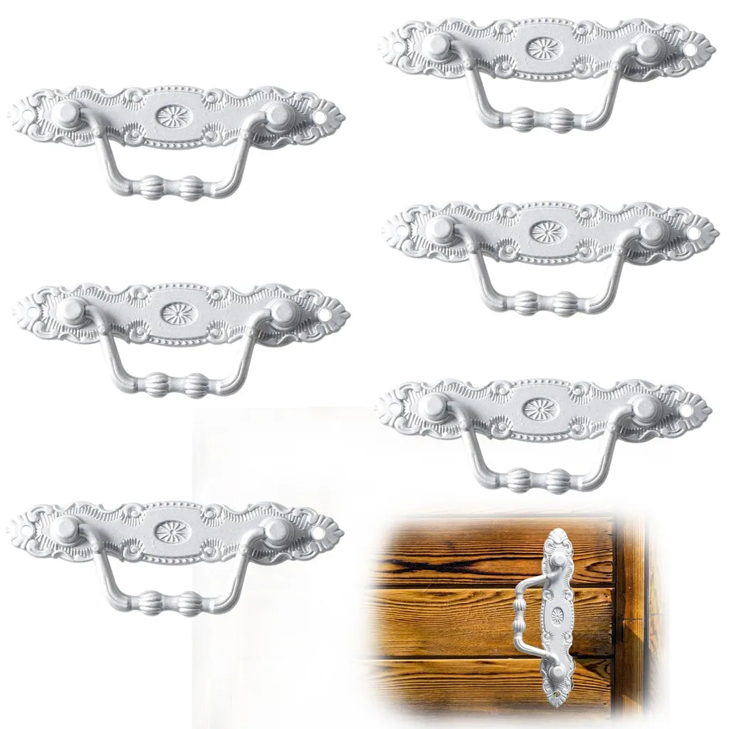 Lot boutons anciens blancs en alliage de zinc robustes pour tiroirs DIY